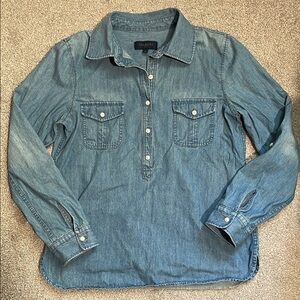 Talbots Blue Denim-Like Long Sleeve Top